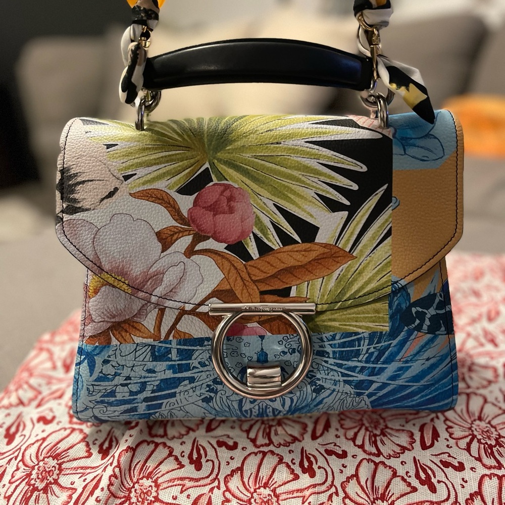 multicoloured floral printed calf leather Margot one from Salvatore Ferragamo.